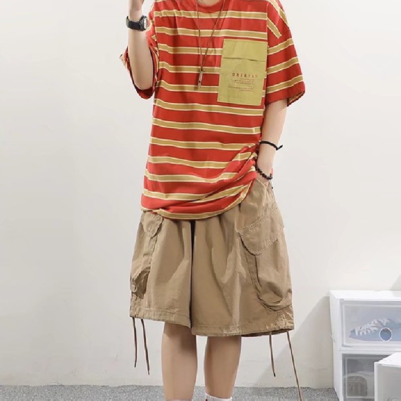 Quần Short Dáng Suông Rộng Nhiều Túi Phong Cách Hip Hop Đường Phố Cho Nam Size M-4XL