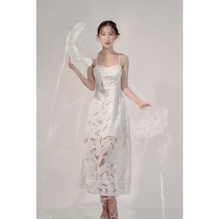 COQUI - Đầm dài voan thêu cúp ngực - Eliza Dress