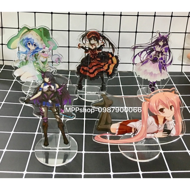 Standee anime manga date alive để bàn chất liệu mica trong suốt