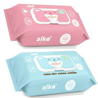 [HÀNG CTY CHÍNH HÃNG] Khăn ướt cao cấp AIKO - AIKUN 100 tờ kháng khuẩn, không mùi, an toàn cho da bé