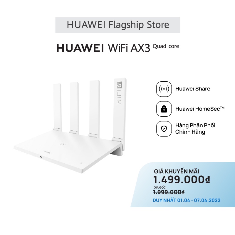 Bộ Định Tuyến HUAWEI Wifi AX3 Pro (CPU 4 Nhân) | 3000 Mbps | Huawei Share