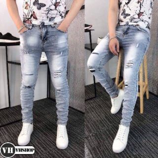 QUẦN JEAN NAM ĐEN ĐỐM TRẮNG 2018 MÃ GK0017