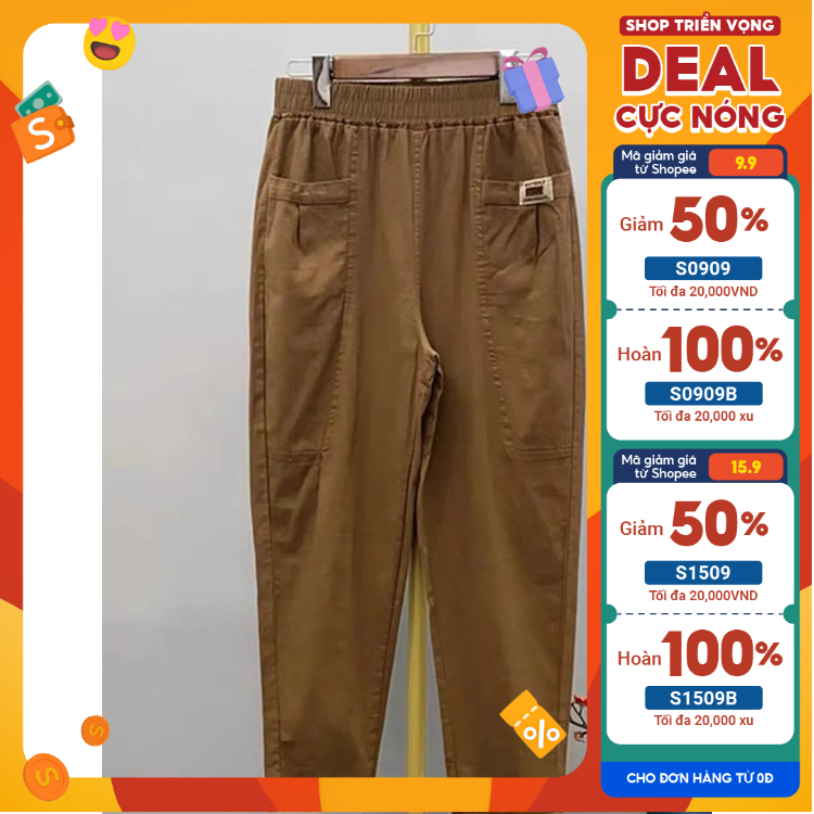 Quần Kaki Nữ Cạp Chun ✔ Phong Cách Trẻ Trung Sành Điệu Mẫu mớ-mã Kaki