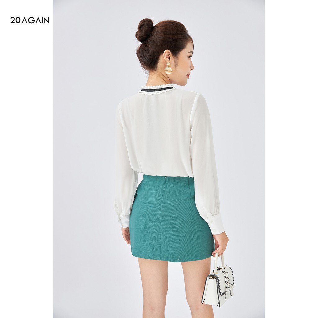 Áo sơ mi nữ dài tay 20AGAIN, hàng thiết kế vải voan cao cấp ASA1624
