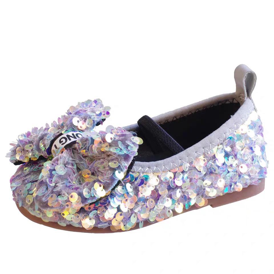 Giày Búp Bê Đế Mềm Đính Nơ Kim Sa Lấp Lánh Thời Trang Mùa Xuân | BigBuy360 - bigbuy360.vn