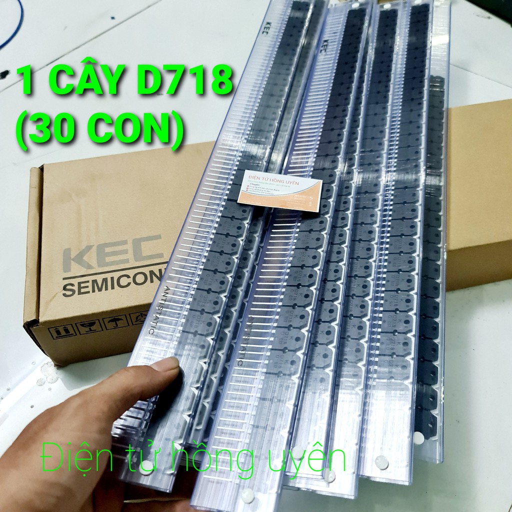 1 cây D718 (30 con sò D718). Trans NPN 8A 120V Chính hãng KEC, lưng đồng loại tốt. Sò công suất âm ly D718 loại 1