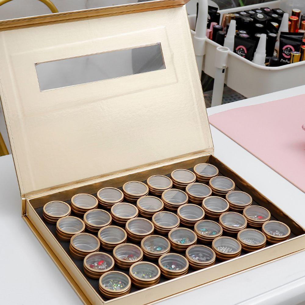 Hộp Nhôm Tròn Đựng Hạt Charm Trang Trí Móng Tay|Hộp Đựng Trang Sức Trong Suốt Có Nắp Đậy Tiện Lợi|Đĩa Đựng Thức Ăn Chất Lượng Cao