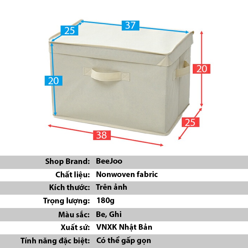 Túi hộp vải chia ngăn đựng đồ, quần áo Khay vải sắp xếp tủ quần áo chất vải cao cấp hàng VNXK BeeJoo