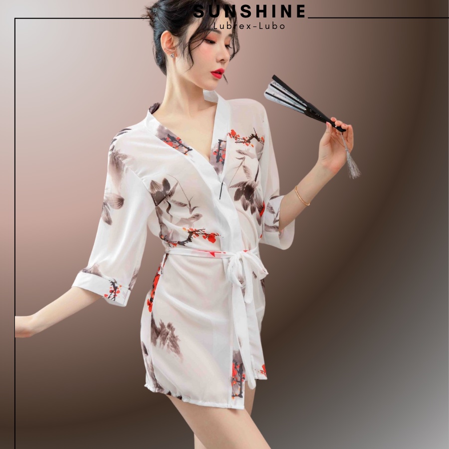 Áo Choàng Kimono Voan Hoa Xuyên Thấu Gợi Cảm- SUNSHINE LUBREXLUBO-KMN1084