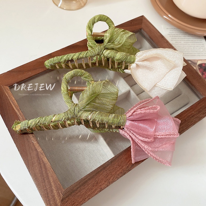 DREJEW Kẹp tóc hoa tulip nhỏ xinh phong cách mori thời trang