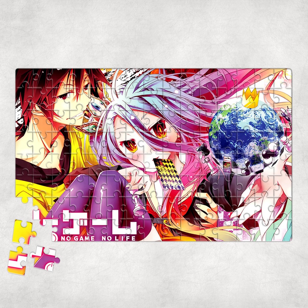 Tranh ghép hình A4, A5 Anime, xếp hình NO GAME NO LIFE - Mẫu 1