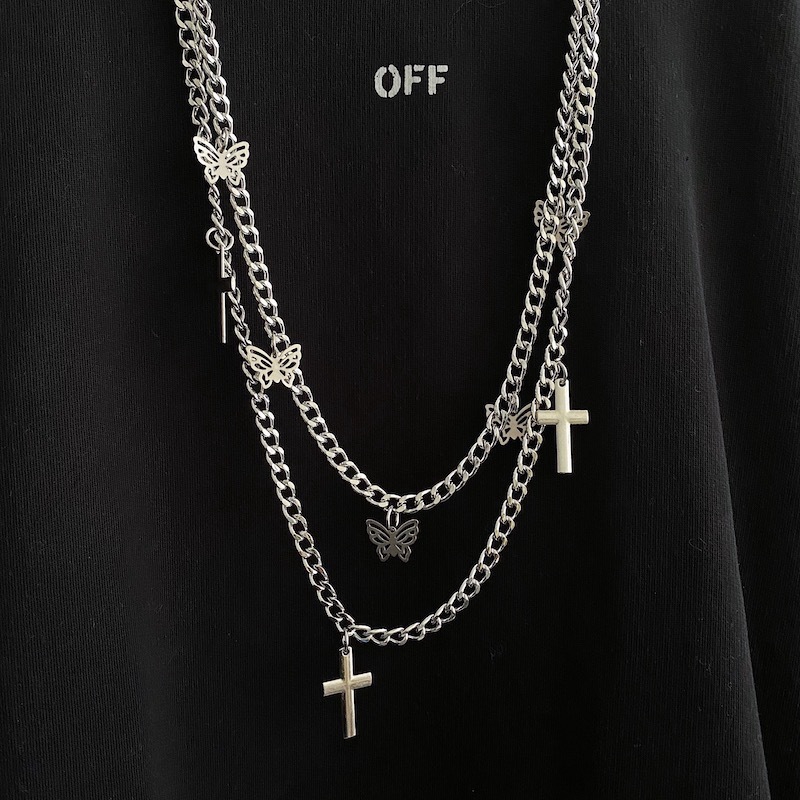 Dây Xích Đeo Quần Hai Lớp Họa Tiết Bướm Rỗng Phong Cách Hip Hop Thời Trang 22187