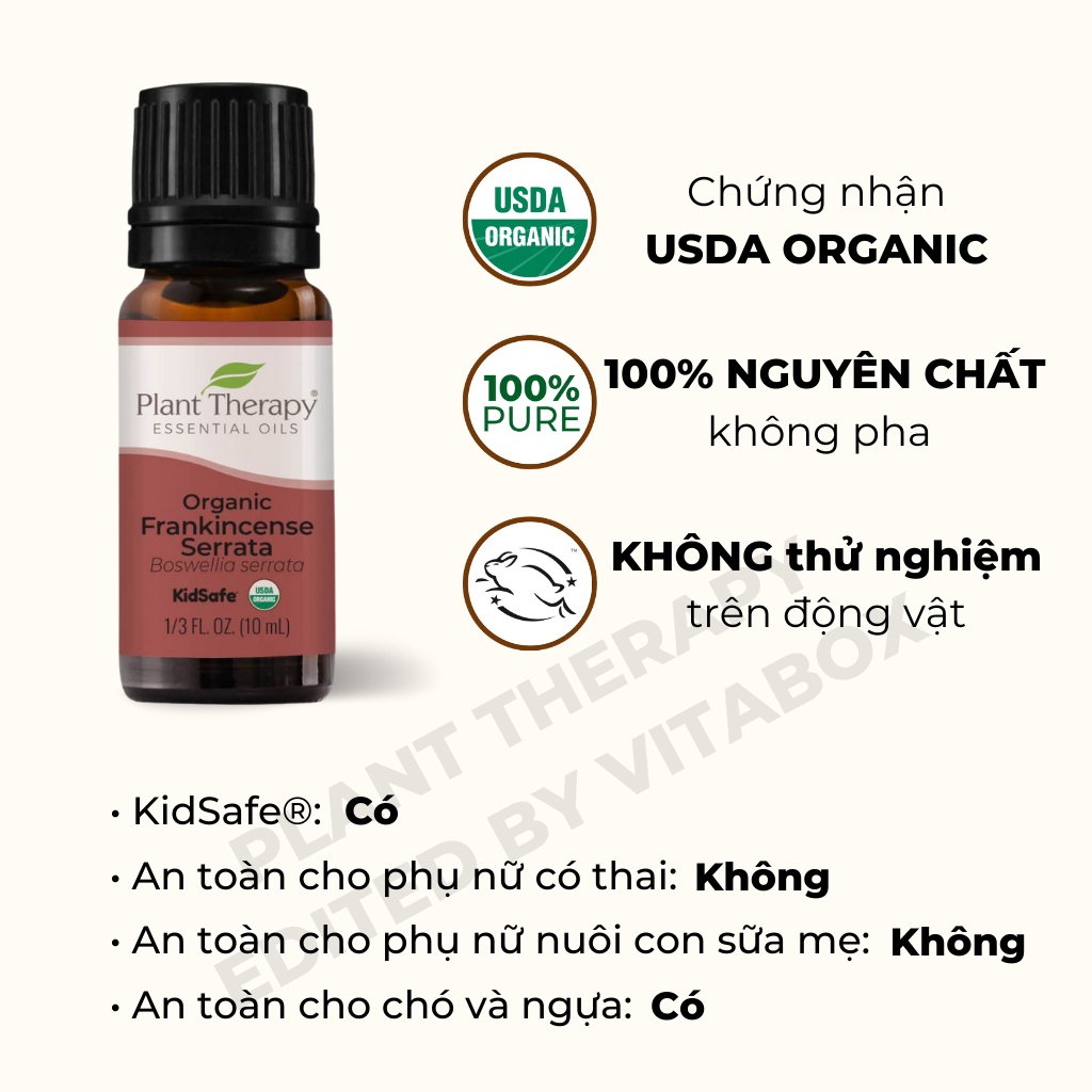 Plant Therapy - Tinh Dầu hữu cơ Hương Trầm Serrata  - Organic Kidsafe essential oil