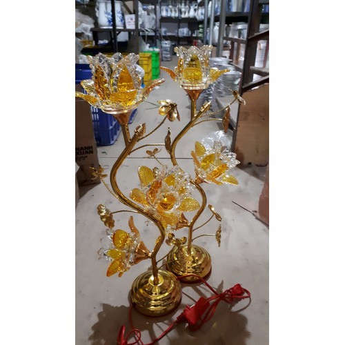 ĐÈN THỜ HOA THỦY TINH PHA LÊ CAO CẤP -55P