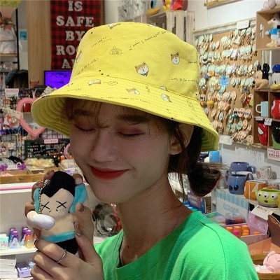 Nón Tai Bèo Hai Mặt In Họa Tiết Hoạt Hình Phong Cách Hàn Quốc Dành Cho Học Sinh