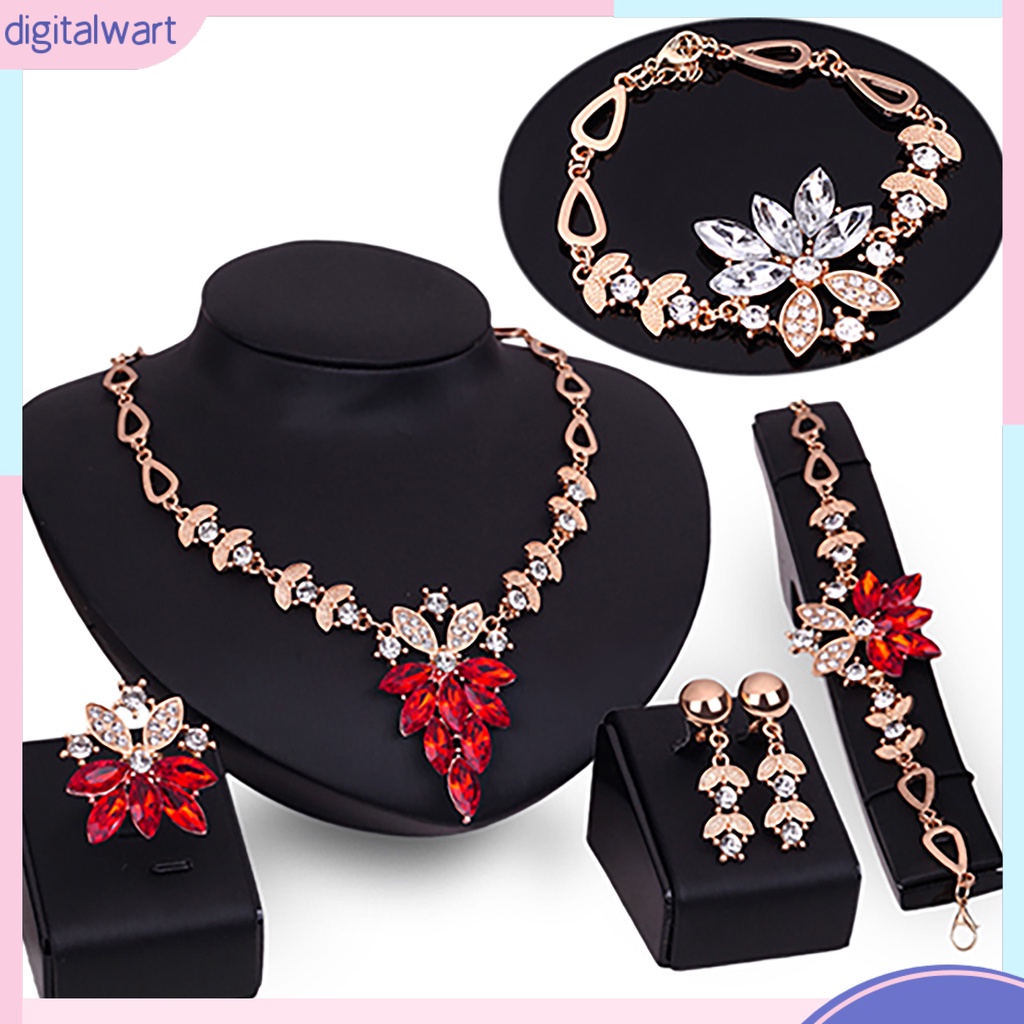 Bộ Trang Sức 4 Món Họa Tiết Hoa Xinh Xắn Cho Nữ