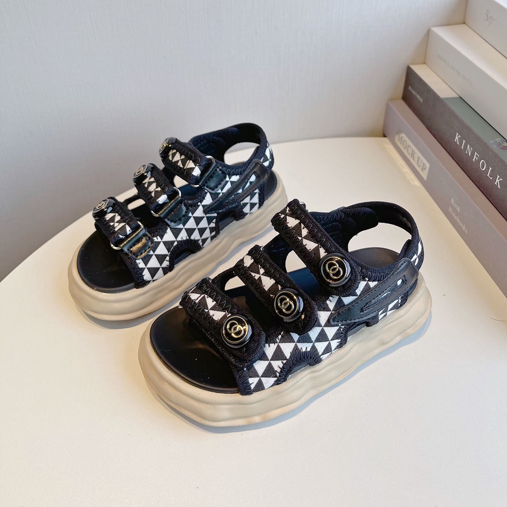 Giày Sandal Đế Dày 5 Hở Ngón Phong Cách Hàn Quốc Thời Trang Mùa Hè Cho Bé Gái