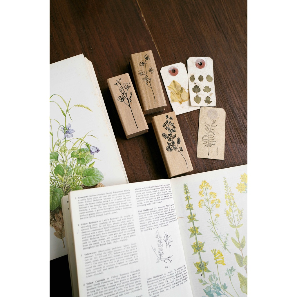 Con dấu gỗ - bộ Wild flowers