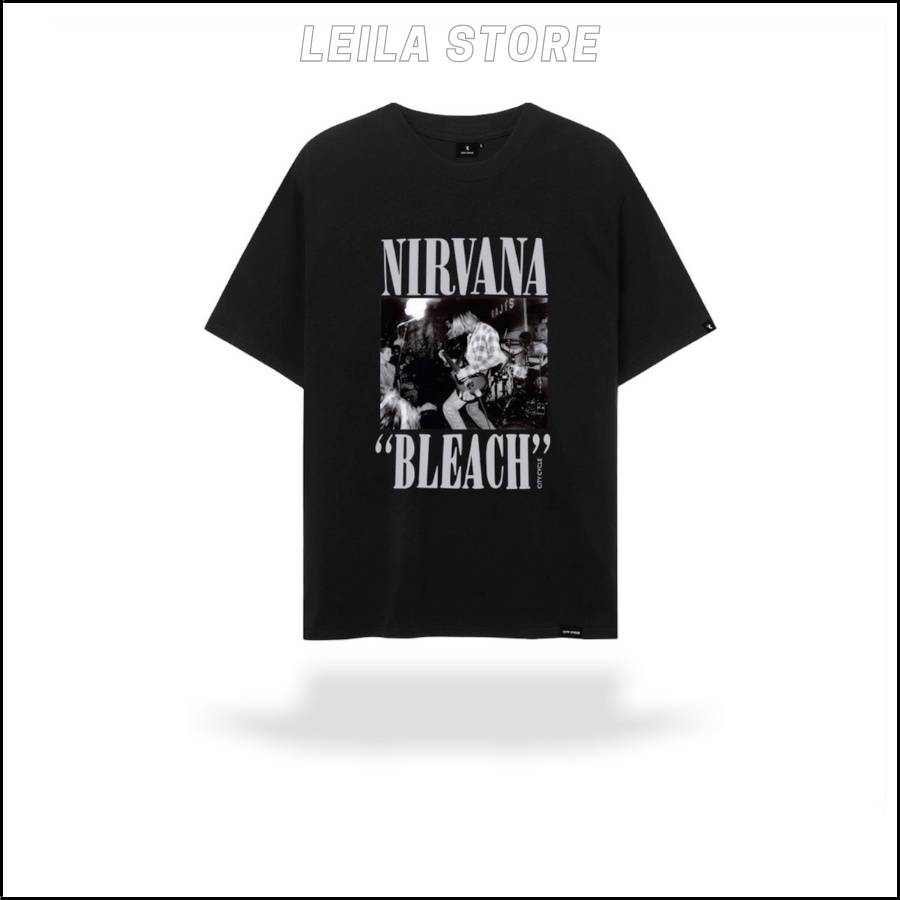 Áo thun nam nữ Nirvana Bleach LEILA - Áo thun tay lỡ Unisex form rộng Local Brand
