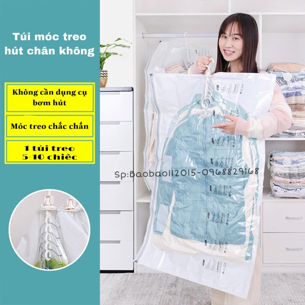 [FREESHIP] Túi Hút Chân Không Có Móc Treo Chống Nhăn Quần Áo