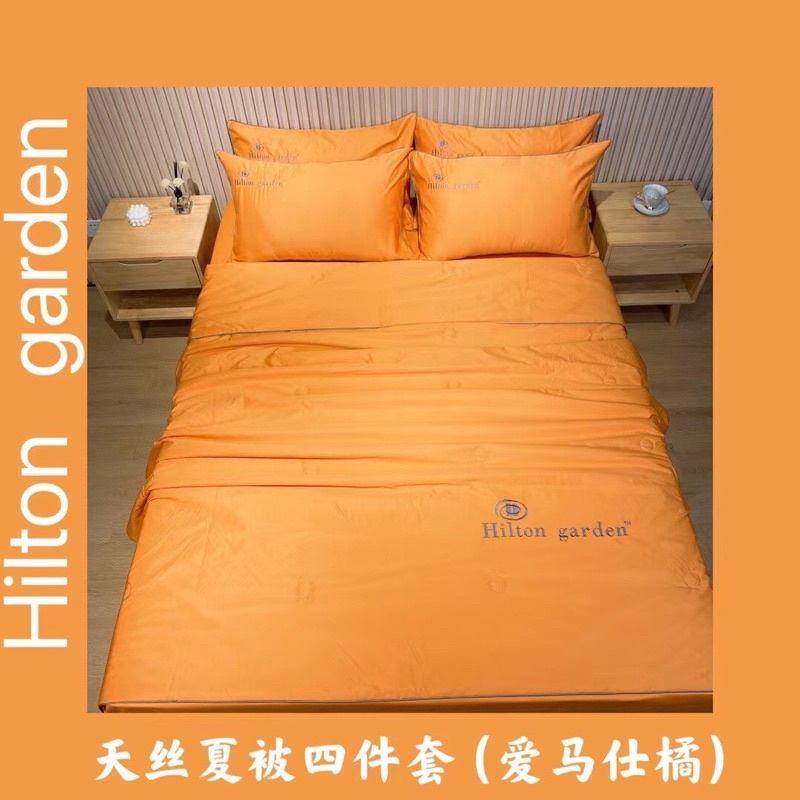 SALE SÉT CHĂN GA GỐI 4 MÓN HILTON CHĂN TRẦN HÈ-lụa 4 món chăn hè đủ size