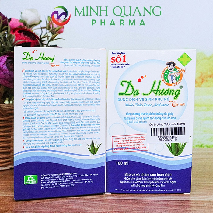 Dung dịch vệ sinh phụ nữ DẠ HƯƠNG sạch khuẩn, thơm lâu 100ml