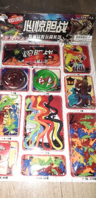 Sét 110 mô hình và 110 phiếu rút thăm trúng thưởng động vật bằng nhựa rất đẹp