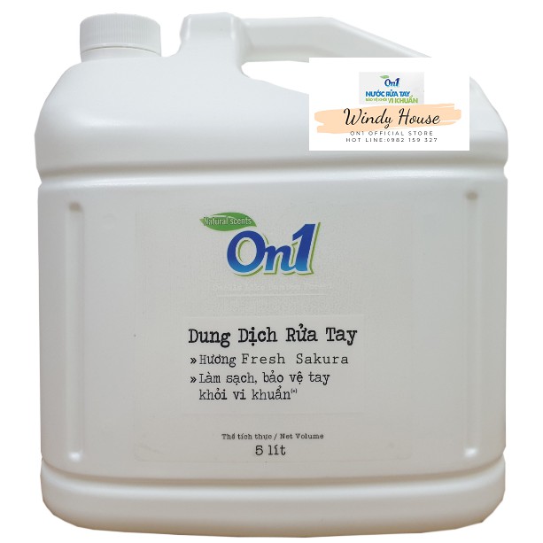 Dung Dịch Rửa Tay Khô On1 Hương Fresh Sakura 5 Lít