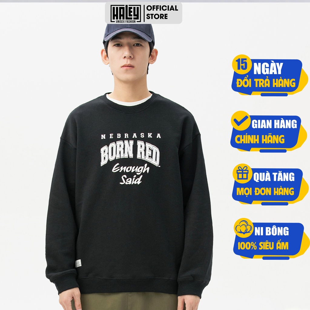 Áo Sweater HALEY Nam Nữ Unisex Bonred Sweater Tay Lỡ Form Rộng- MÃ HD123