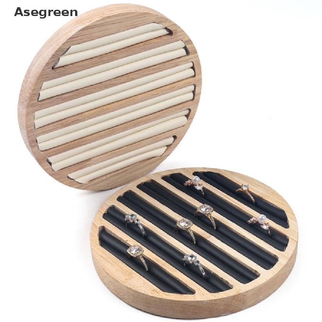 Hộp Gỗ Tròn Phẳng Trưng Bày Trang Sức Phong Cách Vintage