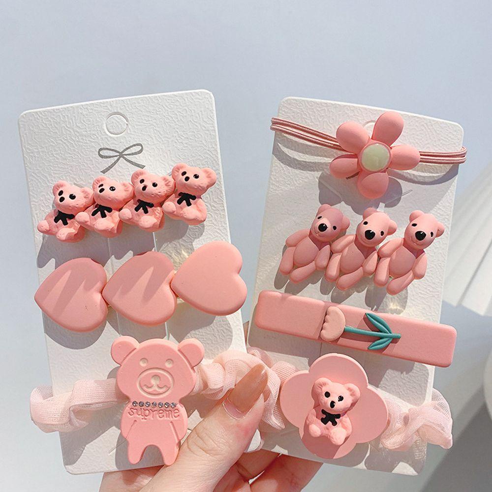 MXGOODS Dây Buộc Tóc Cao Su Hình Trái Tim Dễ Thương Phong Cách Hàn Quốc Cho Trẻ Em Giá Đỡ