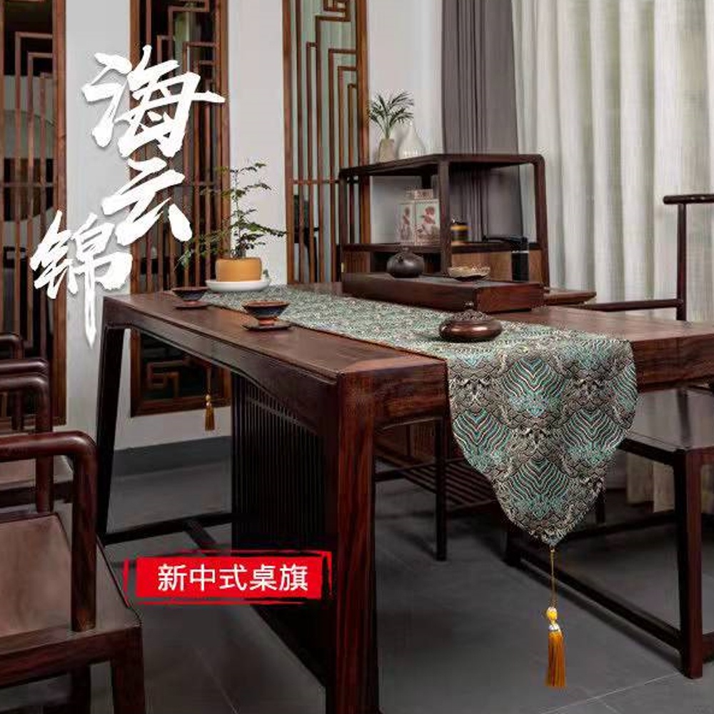 Khăn trải bàn thêu họa tiết phong cách Trung Hoa sang trọng