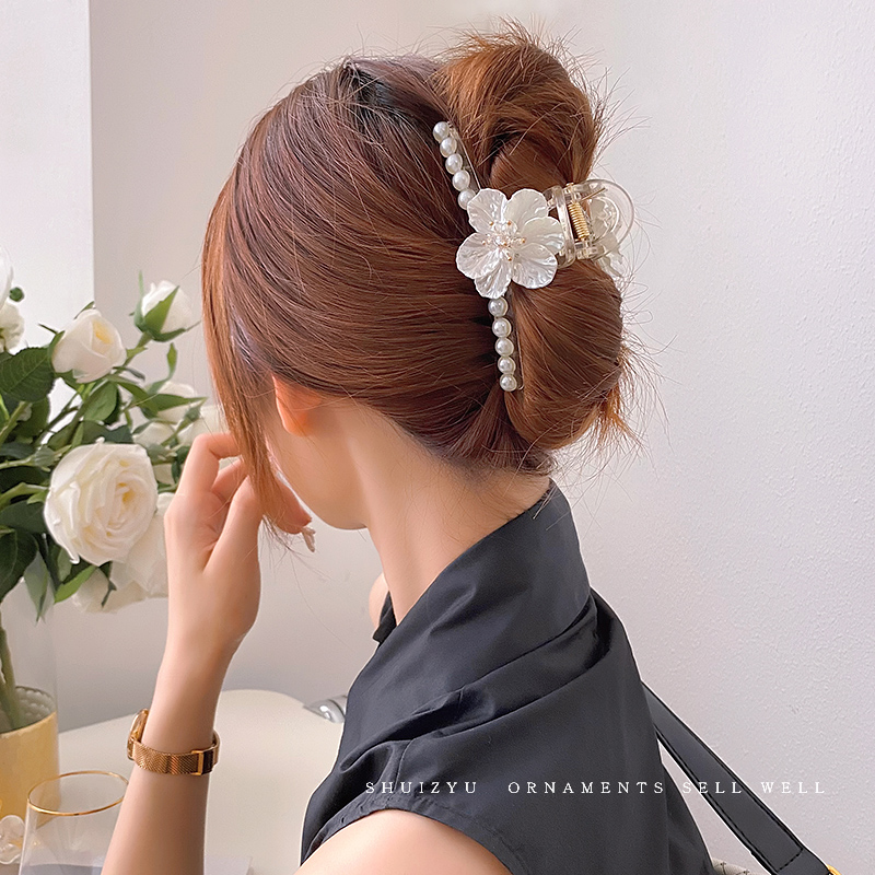 Kẹp Tóc Hình Bông Hoa Đính Ngọc Trai Giả Thời Trang Cho Nữ Thanh Lịch