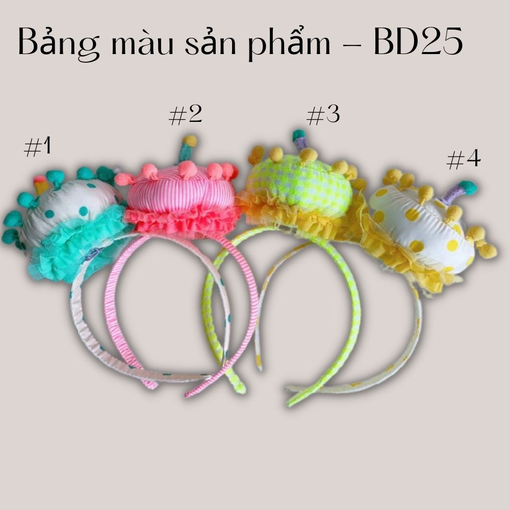 Bờm cài tóc hình bánh sinh nhật đáng yêu phong cách hàn quốc cho bé Mimo baby BD25