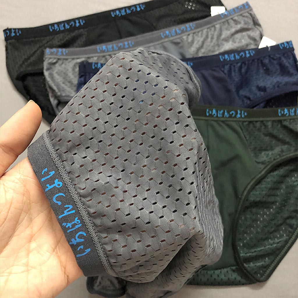 Combo 4 Quần lót tam giác nam thông hơi thoáng khí hàng xuất nhật, sịp chéo nam co giãn 4 chiều