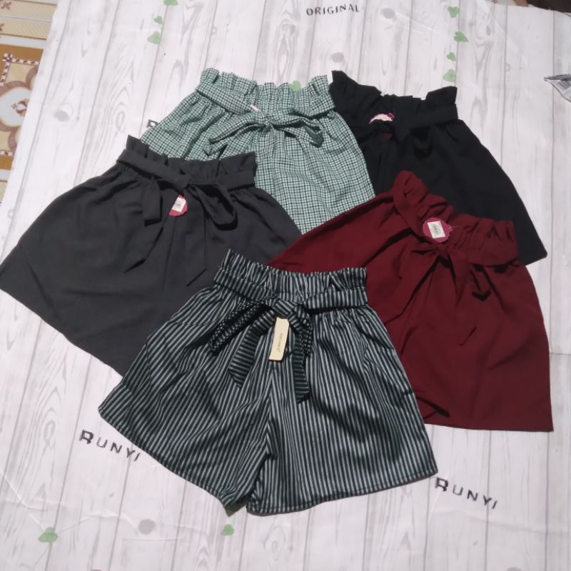 Quần short nữ form rộng có dây thắt lưng siêu dễ thương
