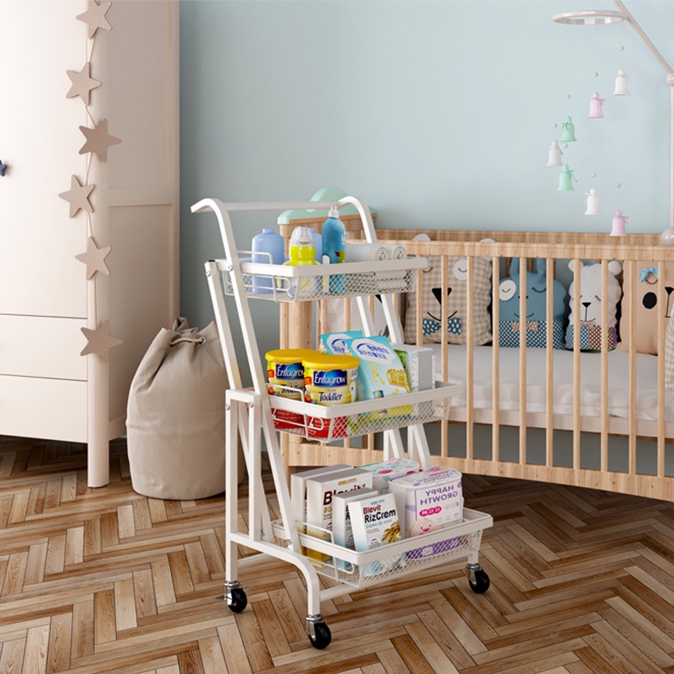 Kệ Xe Đẩy Tầng Đa Năng Vando Kệ Xoay Ngang 3 Tầng Để Đồ Nhà Bếp Vando