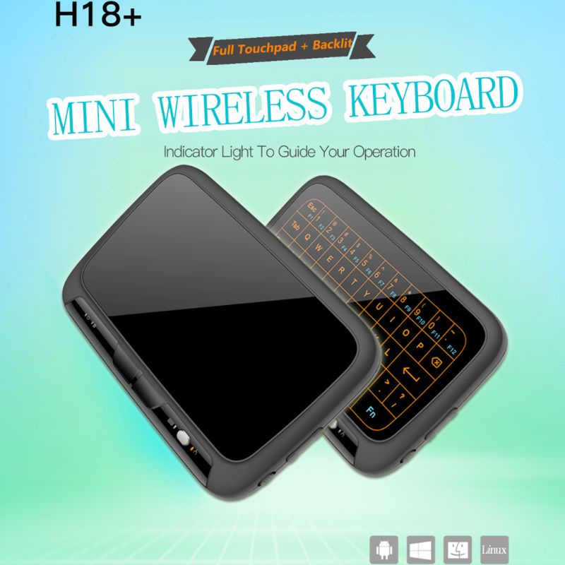 Bàn Phím Không Dây H18 + 2 4GHz Có Đèn Nền Dành Cho Android TV Box