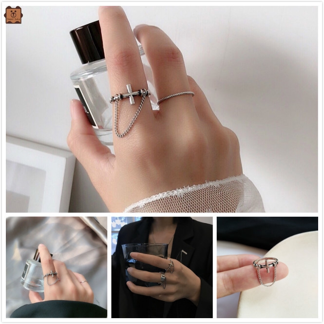 Nhẫn Đeo Tay Kim Loại Hình Thánh Giá Phong Cách Retro