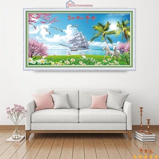 Tranh đính đá thuận buồm xuôi gió 80cm x 53cm - 1m20 x 65cm