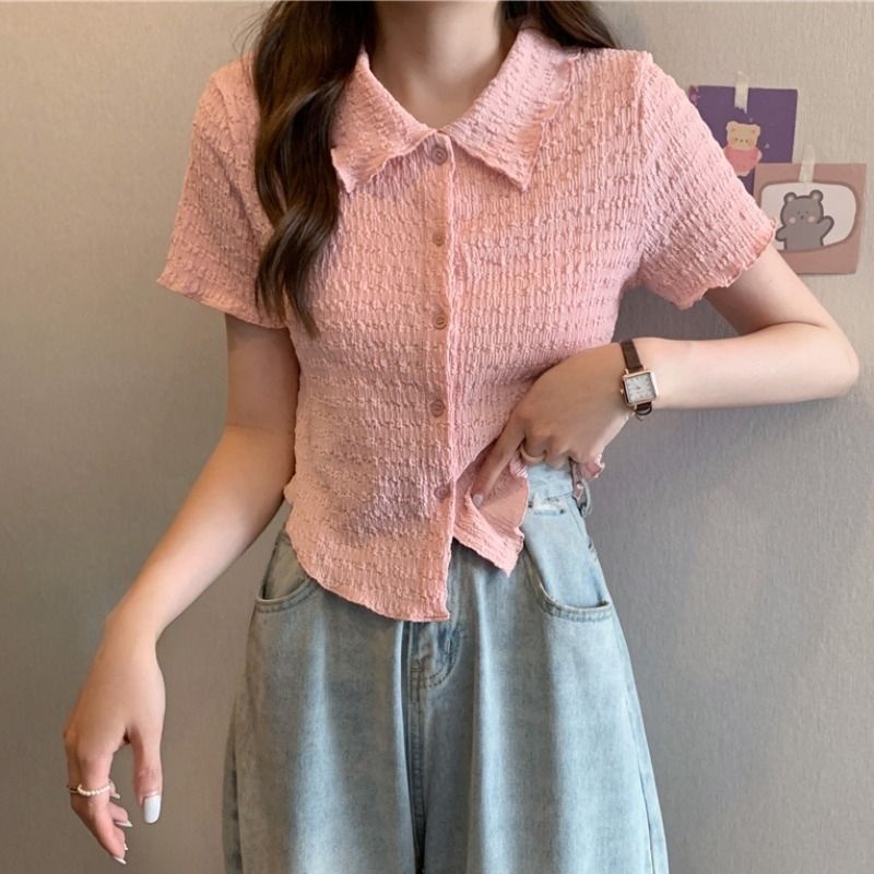 Áo Thun áo polo Nữ Tay Ngắn Có Cổ Phong Cách Hàn Quốc Thời Trang JH-TX-122
