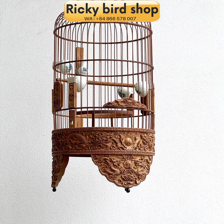 Lồng chim tre, Puteh bird cage -  Dragon design