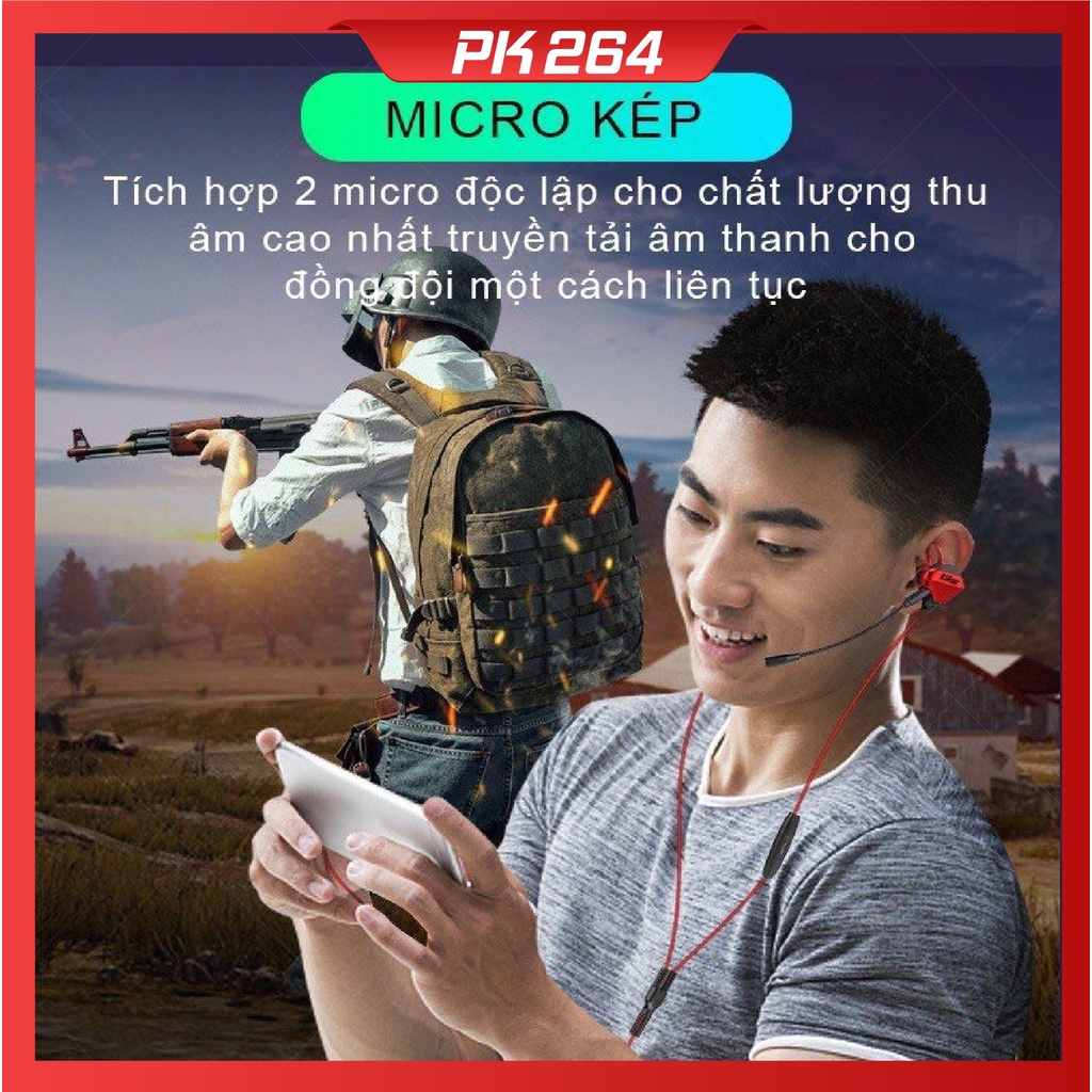 Tai nghe gaming có mic cho điện thoại G-Pro mic rời 360/S2000 Pro Super Bass chuyên chơi game PUBG mobile / FF / ROS