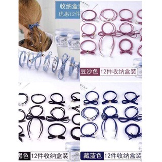 [Phụ Kiện Xinh] HỘP 12 CHIẾC CHUN BUỘC TÓC SIÊU ĐẸP