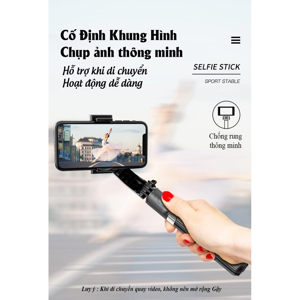 Gậy chụp hình selfie tự sướng, quay video có gimbal nhẹ, livestream, tiktok, cân bằng tripod chắc chắn