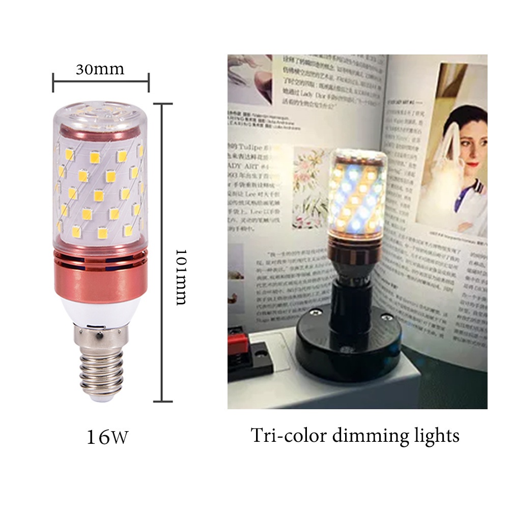 1 / 2 / 3 Bóng Đèn LED E27 / E14 12W / 16W AC 220V Hình Bắp Ngô Nhiều Màu Sắc