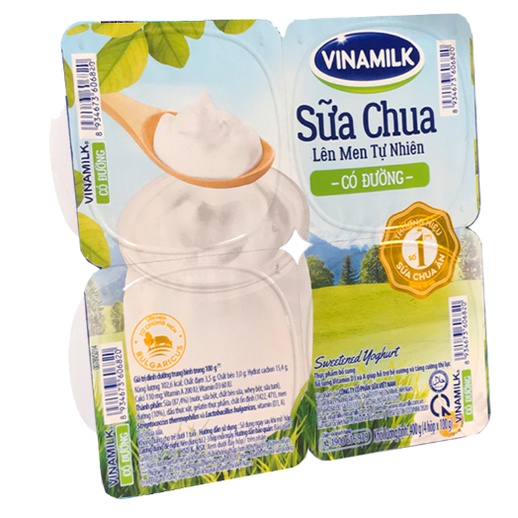 Sữa chua vinamilk nguyên chất lốc 4 hủ