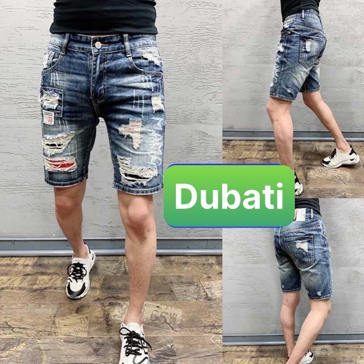 QUẦN SHORT LƯNG JEAN NAM LÓT VẢI ĐỎ ĐEN CHẤT BÒ XANH SIÊU HOT - DUBATI FASHION