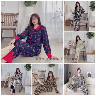 Đồ bộ pijama dài tay tiểu thư😍 đồ ngủ pyjama lụa mango 2ce cao cấp