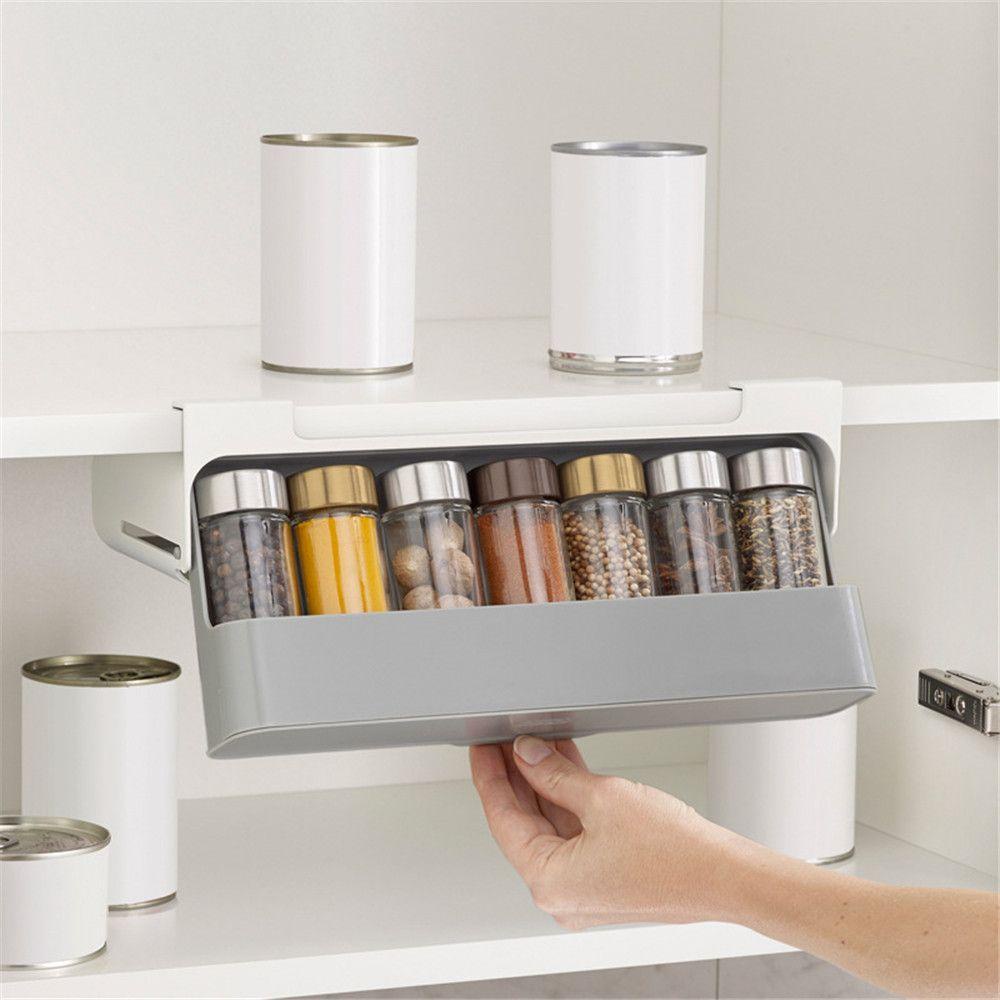 Kệ Đựng Gia Vị Tự Dính Tiện Dụng Cho Nhà Bếp